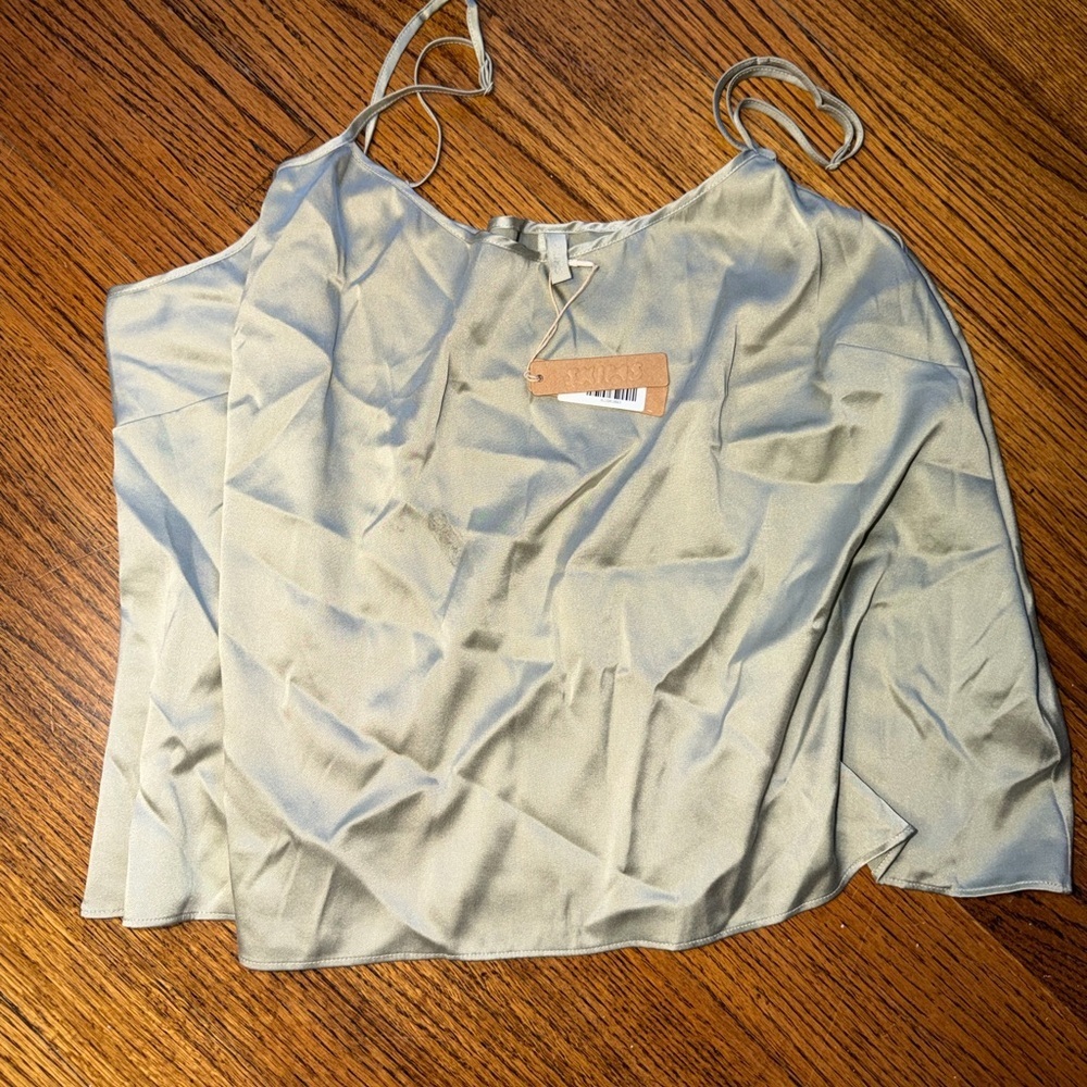 SKIMS Silk Light Moss Green Cami Sleep Tank Pajama Top Size 2X